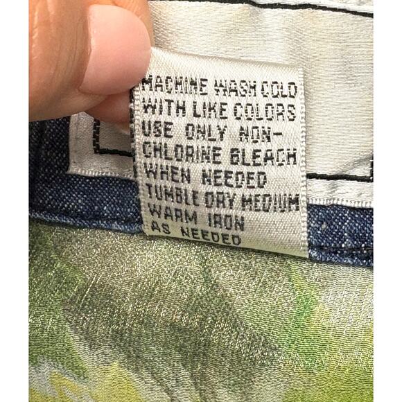 Tria Jean Jacket Fitted Floral Silver-toned Buttons XL - Picture 8 of 9